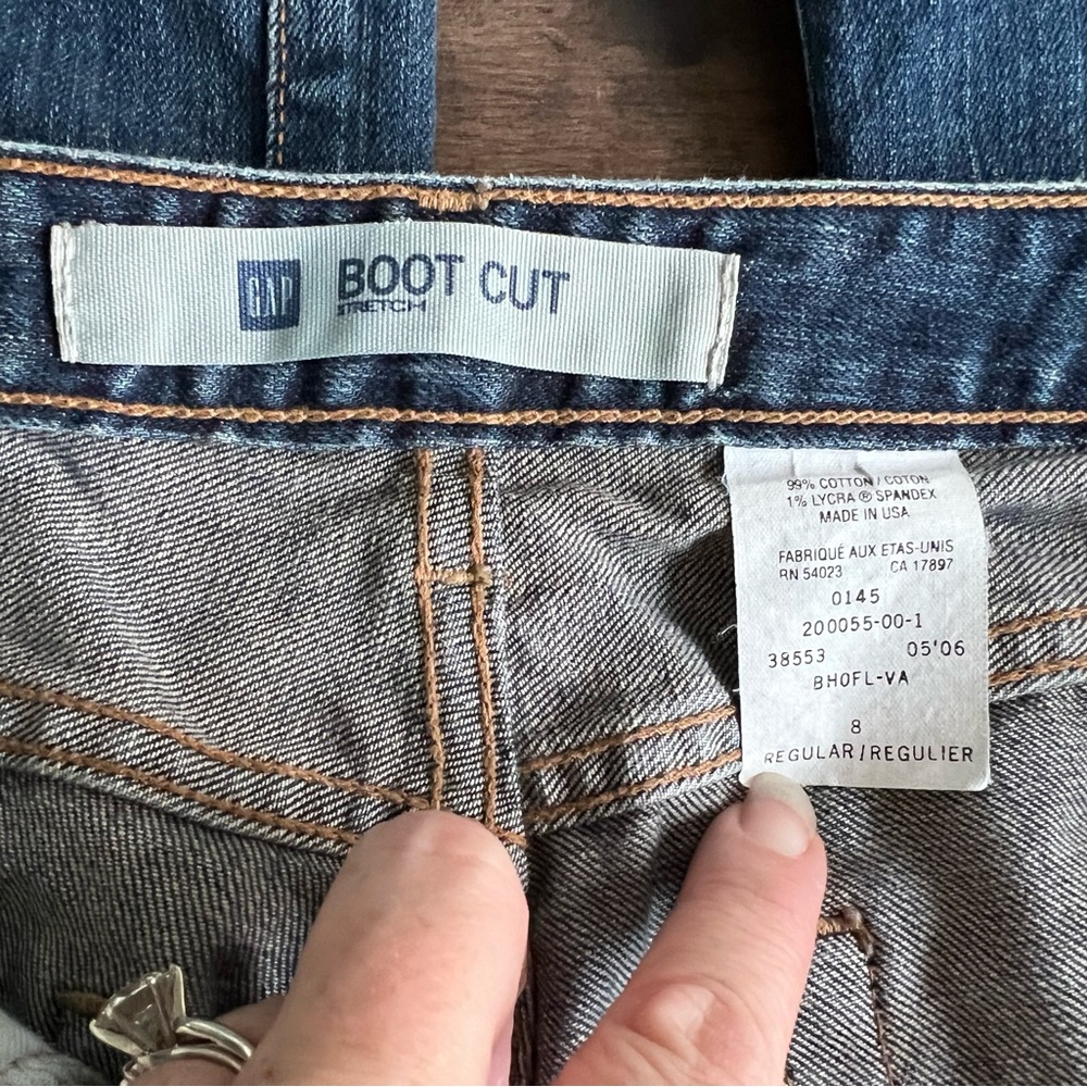 GAP Blue Denim Bootcut Stretch Jeans Womens 8R Vintage Made in USA - Picture 3 of 8